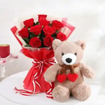 Flowers and Teddy