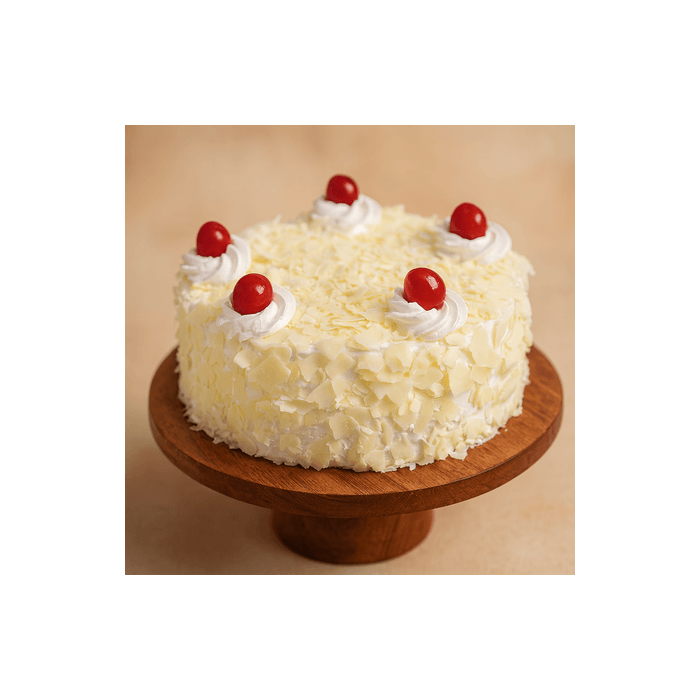 Eggless Delightful White Forest Cake Half Kg