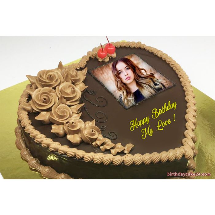 Heart Shaped Choco Photo Cake Half Kg