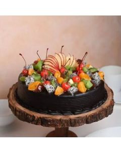 Eggless Chocolate Truffle Fruit Cake Half Kg