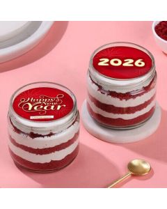 New Year Red Velvet Jar Cake Duo