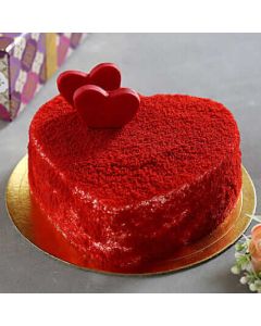 Sweet Red Heart Velvet Cake Half Kg