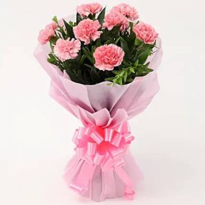 10 Beautiful Pink Carnations Bouquet