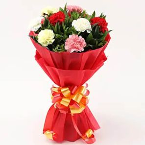 10 Elegant Mixed Carnations Bouquet