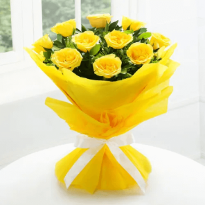 12 Paradise Yellow Roses Bouquet