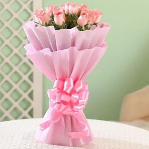 15 Splendid Pink Rose Bouquet