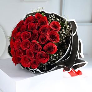 24 Exotic Red Roses Bunch