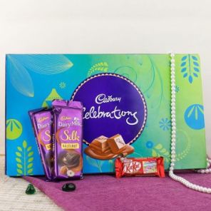 2 Cadbury Silk with 1 Kitkat and Cadbury Celebrations