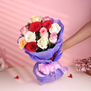 3 Red White Peach n Pink Blooming Roses