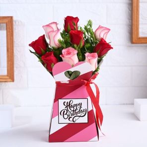 5 Red n Pink Roses Box