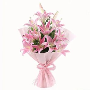 6 Luxurious Pink Lillies