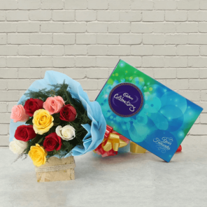 6 Mix Roses with Cadbury Celebration