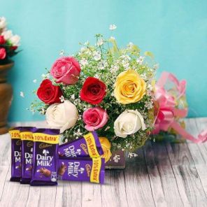 6 Mix Roses with Chocolates