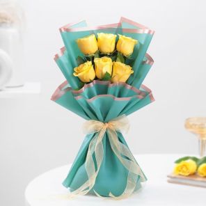 6 Sunny Roses Bouquet