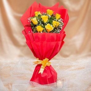 8 Embellish Yellow Roses Bouquet