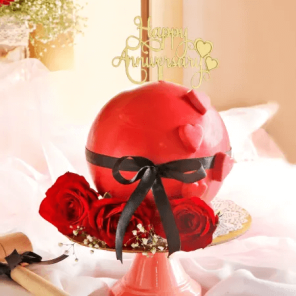 Anniversary Hearts Chocolate Pinata Ball Cake 1 Kg
