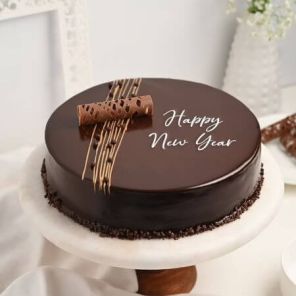 Choco Loaded Glazed New Year Cake