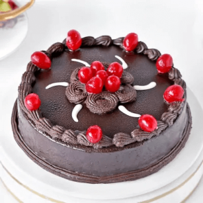 Eggless Chocolate Truffle Cake with Cherry Toppings Half Kgs