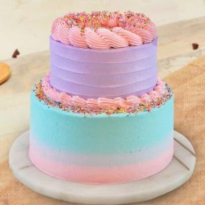 Colourful Two Tier Cake 3 Kg