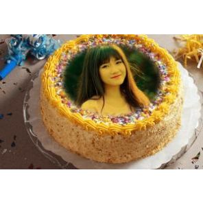 Creamy Butterscotch Photo Cake Half Kg