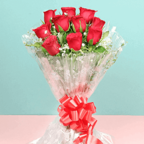 Exotic 12 Red Roses Bunch