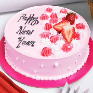 Happy New Year Strawberry Cake