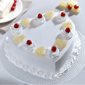 Heart Shaped Anniversary Pineapple Cake Half Kg