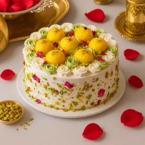 Lush Rosy Pista Cream Rasmalai Cake Half Kg
