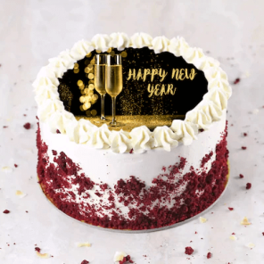 New Year Champagne Poster Cake