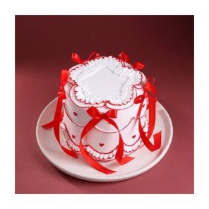 Tiny Red Hearts Ribbon Cake 1 Kg