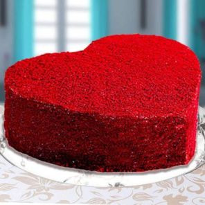 Red Velvet Anniversary Heart Cake