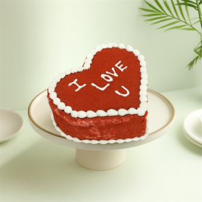 Fabulous Red Velvet Heart Shaped Cake Half Kg